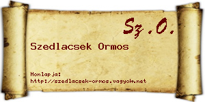 Szedlacsek Ormos névjegykártya